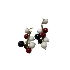 Avon Red White And Black Earrings